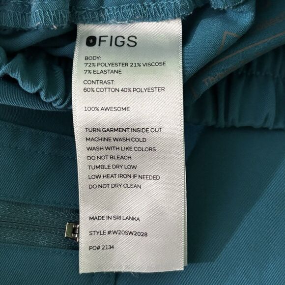 FIGS Technical Collection Scrubs Pants Women's Size XXS PO# 2134 Pacific Blue - Picture 7 of 10